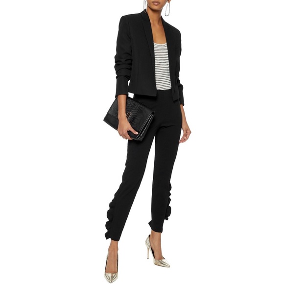 Iro Fholan Slim-Fit Ponte Pants w/ Ruffled Trim - Picture 2 of 8